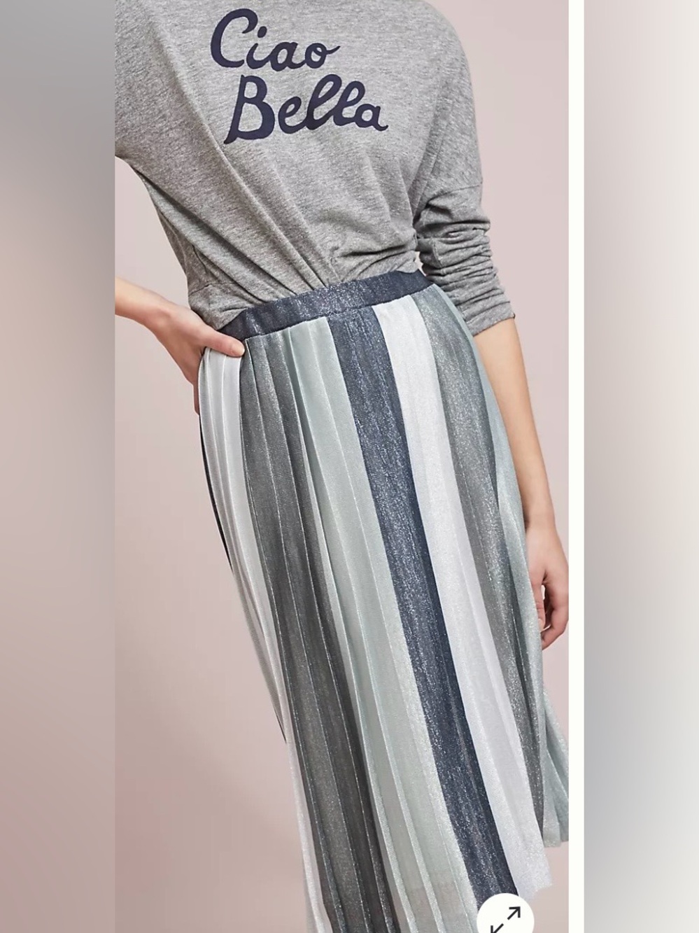 Anthropologie Maeve Sunburst Stripe Pleated Skirt X Small